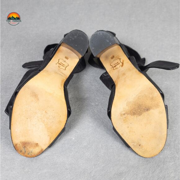 Talbots Strappy Sandal Black Leather Wrap Straps Block Heel Prep Women's Size 6B - Picture 6 of 12